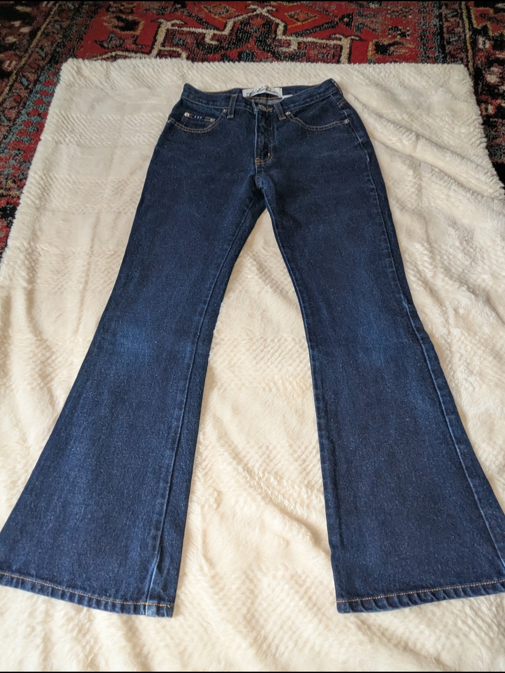 High-Rise Dark Blue Flare Jeans for Women